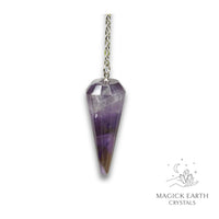 Amethyst 12 Facet Pendulum With Platinum Finish For Sacred Stillness