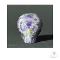 Natural Amethyst Crystal Alien Skull View C