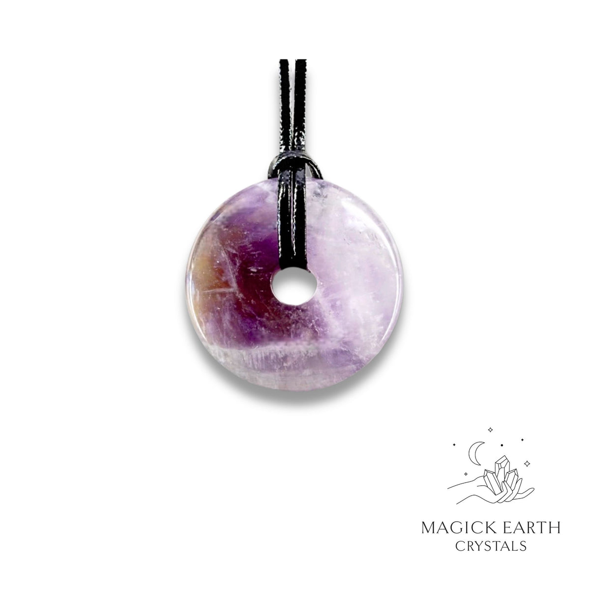 Natural Amethyst crystal donut view b