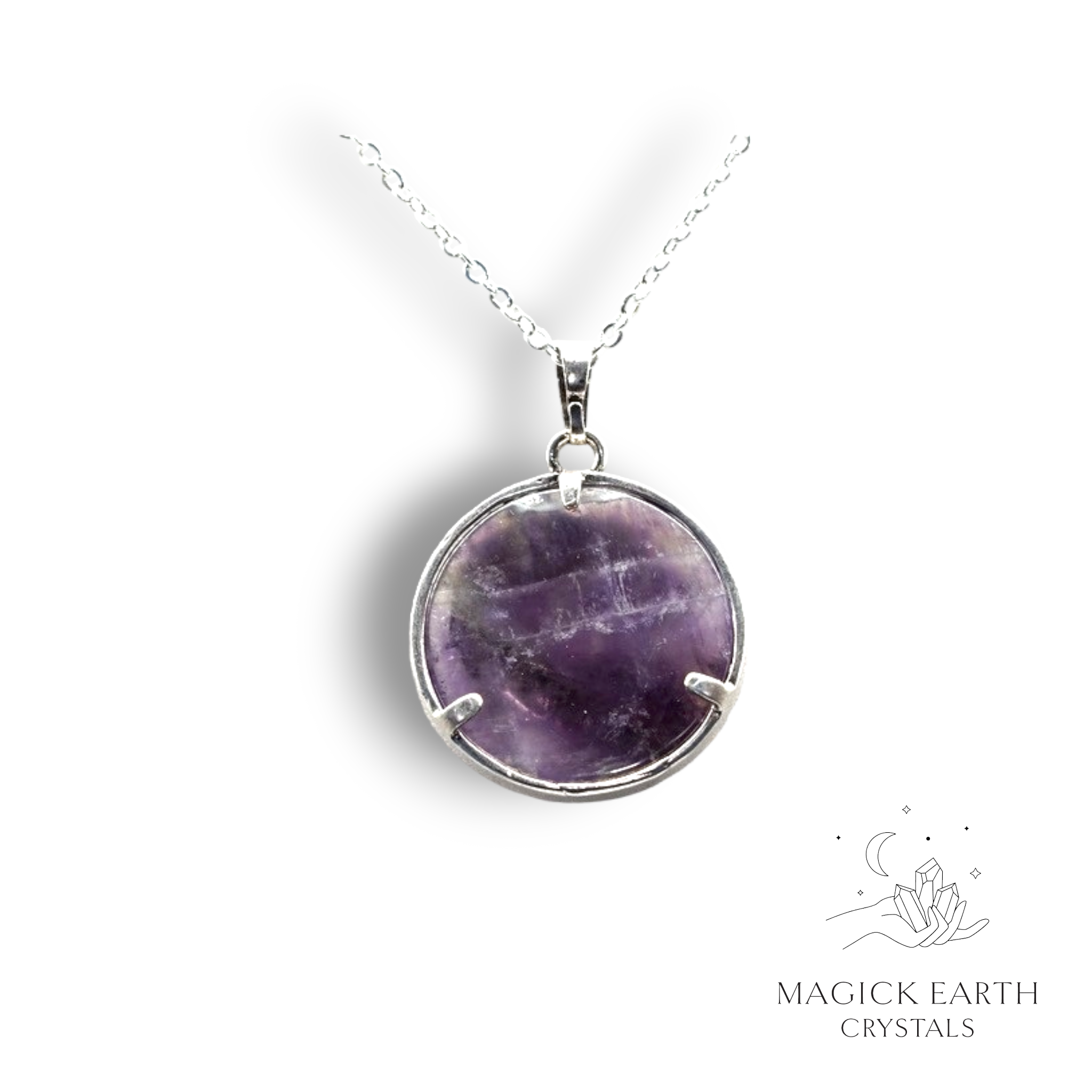 Natural Amethyst crystal dragon pendant view b