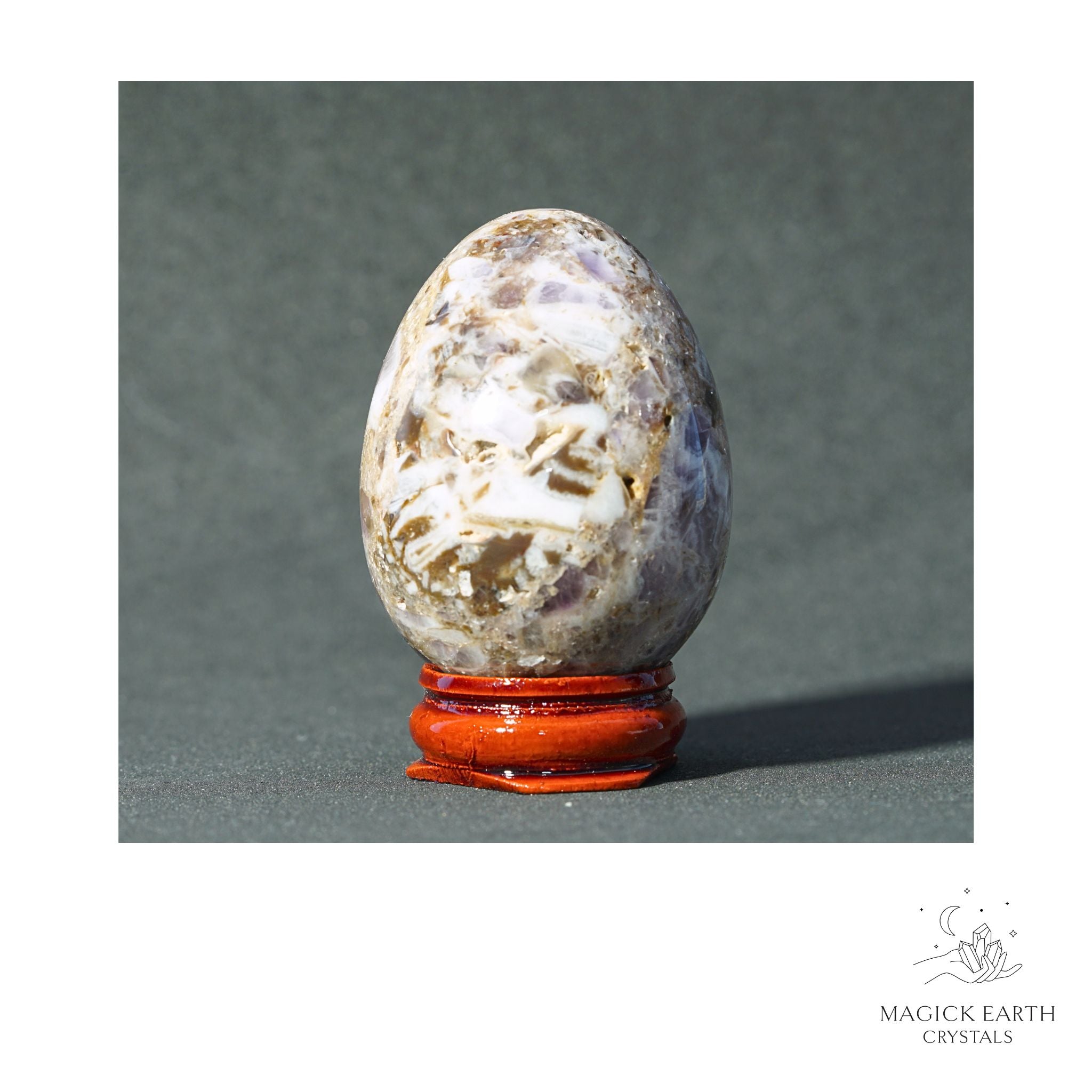 Natural Amethyst Crystal Egg View A