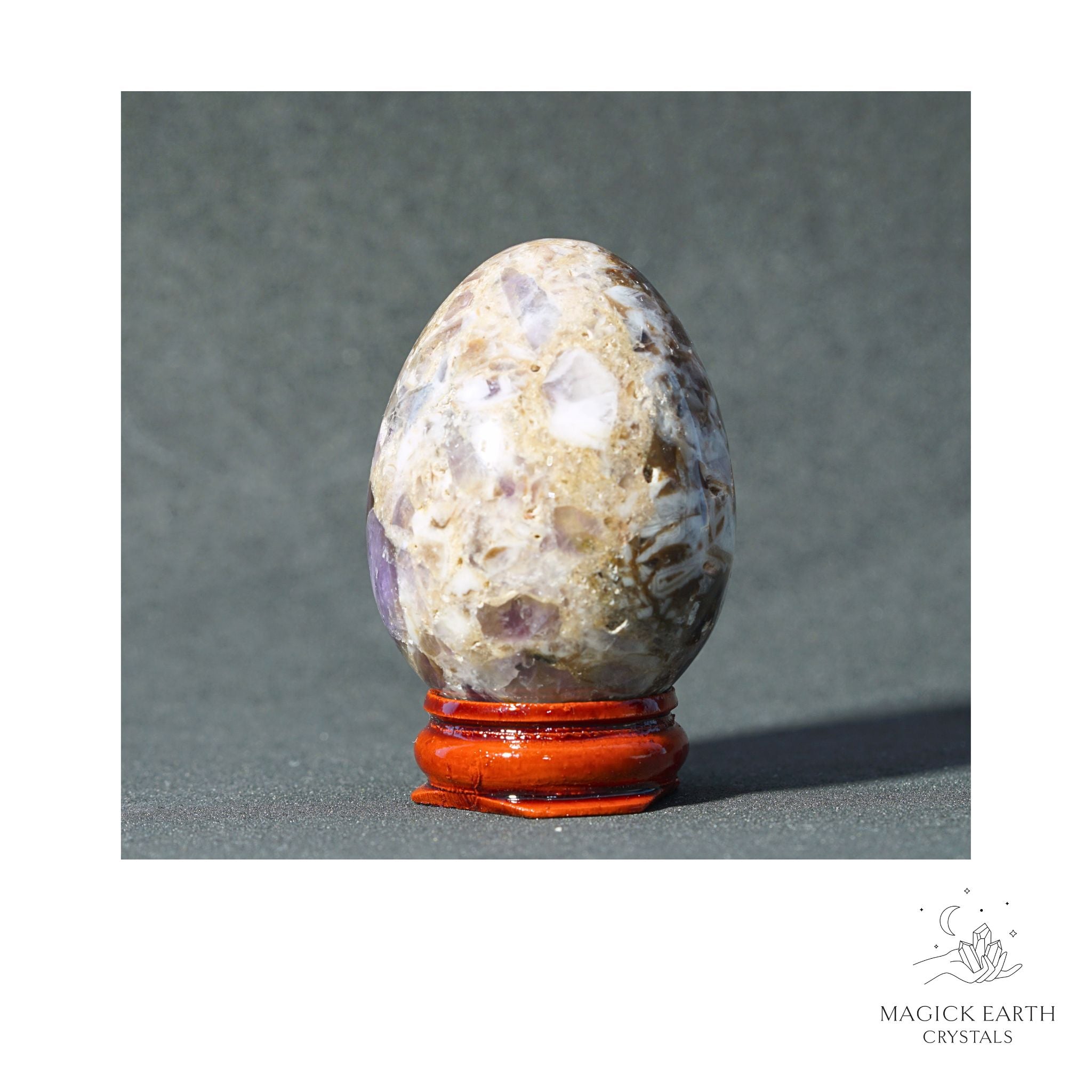 Natural Amethyst Crystal Egg View B