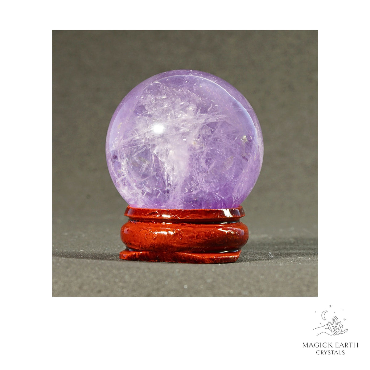 Natural Amethyst crystal sphere 36mm view a