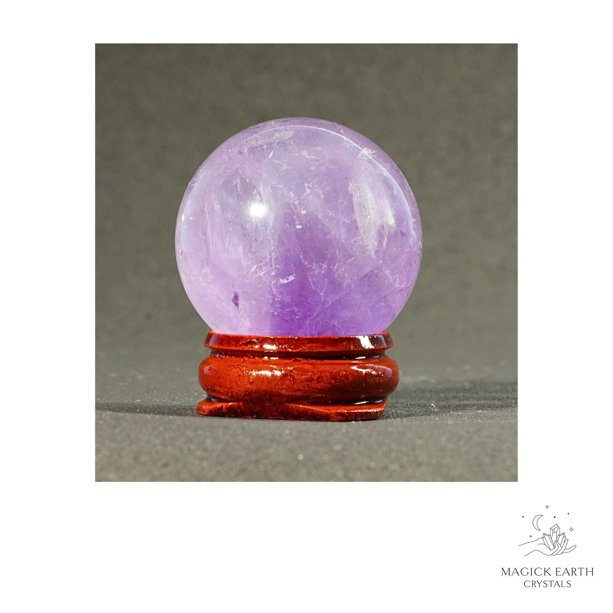 Natural Amethyst crystal sphere 36mm view b