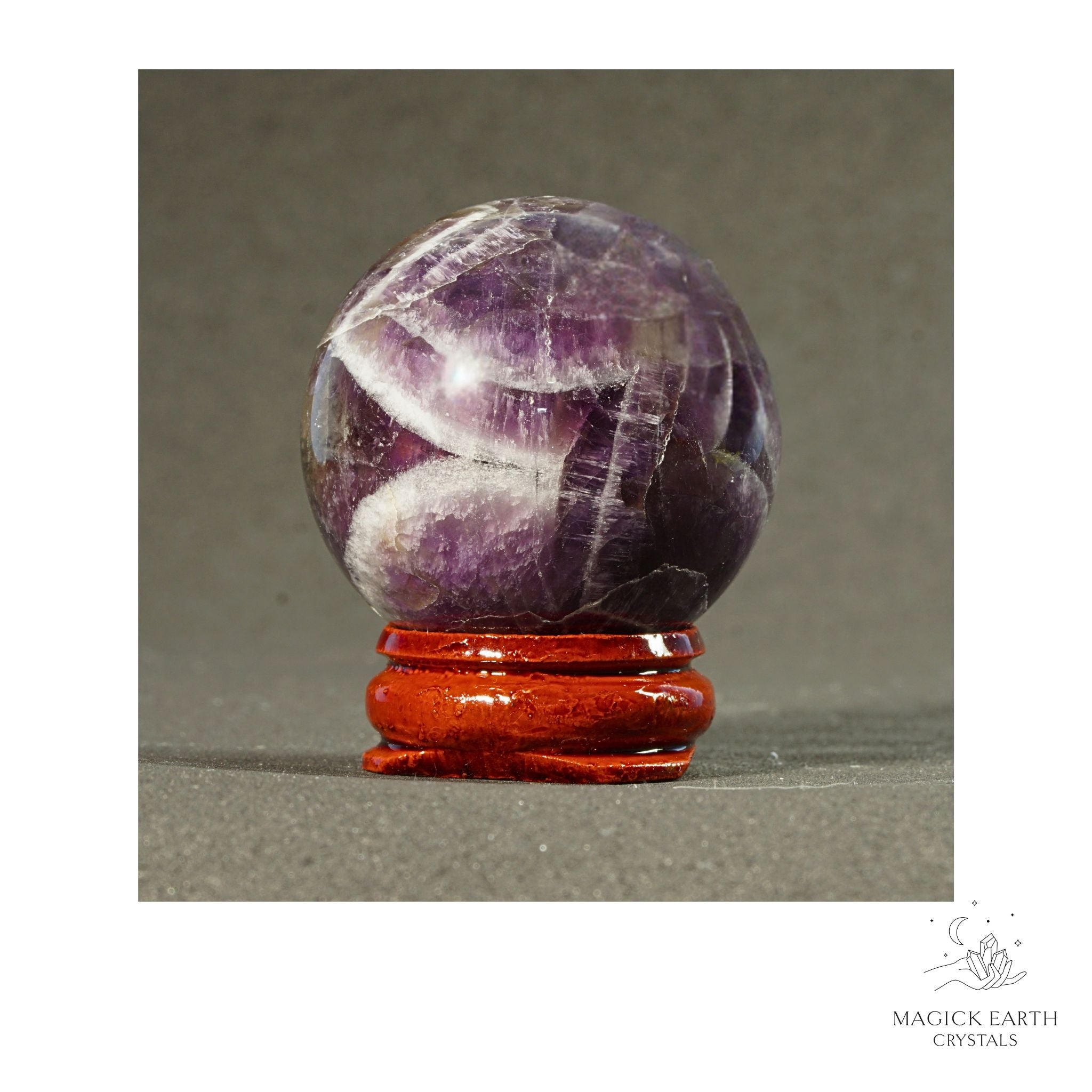 Natural Amethyst crystal sphere 40mm view a