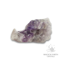 Natural Amethyst crystal dragon skull view d