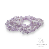 Natural Amethyst drilled crystal chip strand view b
