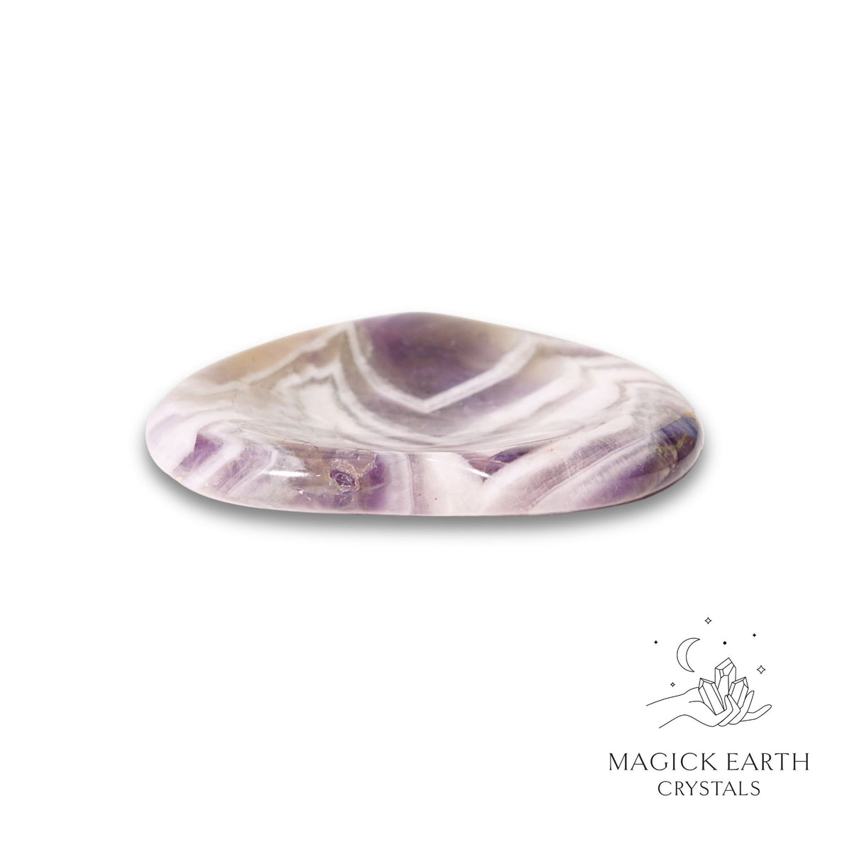 Natural Amethyst heart thumb stone view c