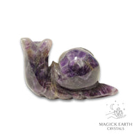 Natural Amethyst crystal snail figurine view b