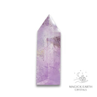 Natural Amethyst crystal tower view a