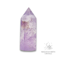 Natural Amethyst crystal tower view c