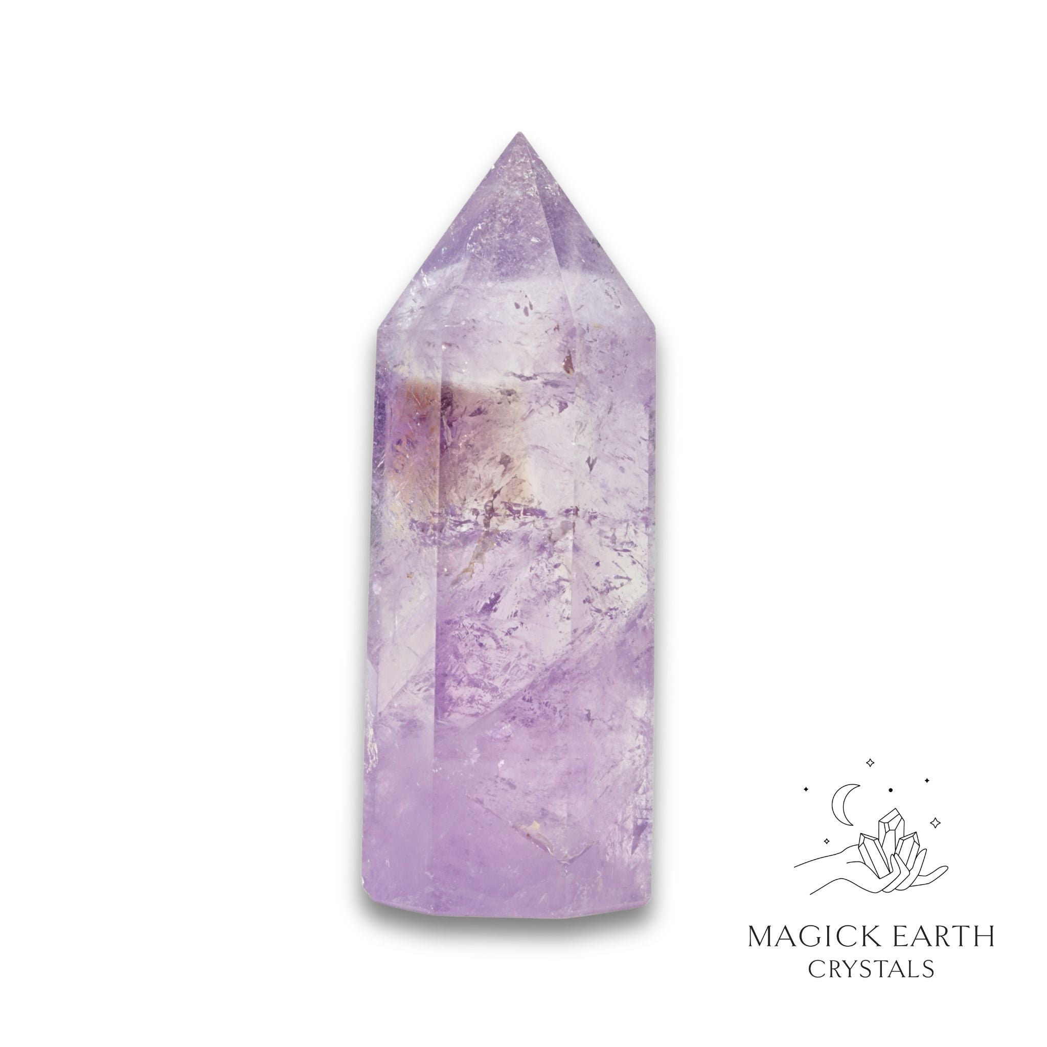 Natural Amethyst crystal tower view c