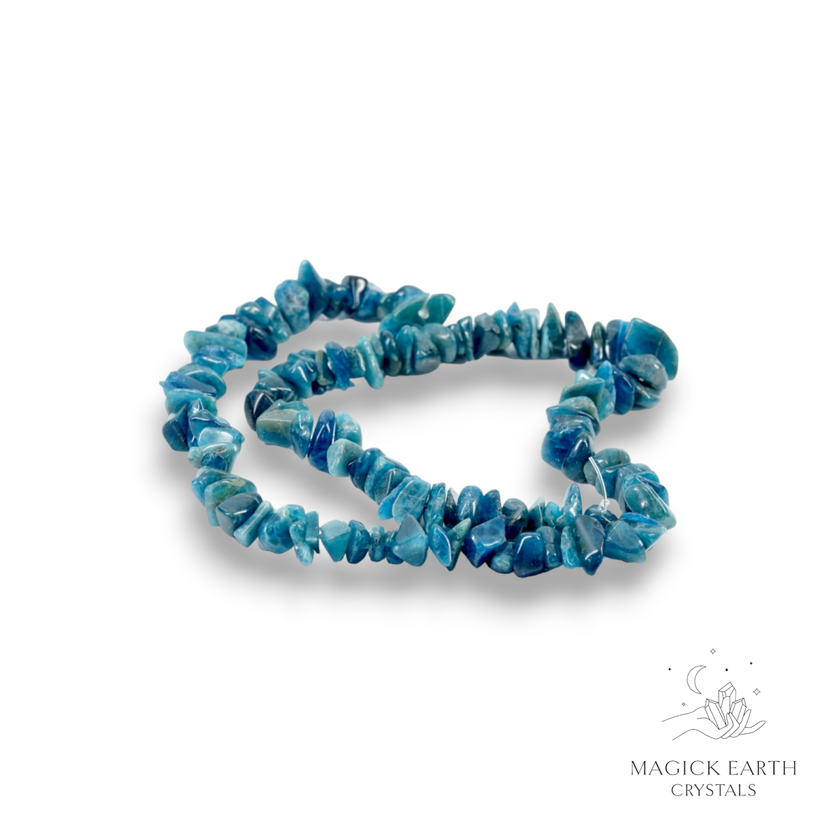 Natural Apatite drilled crystal chip strand
