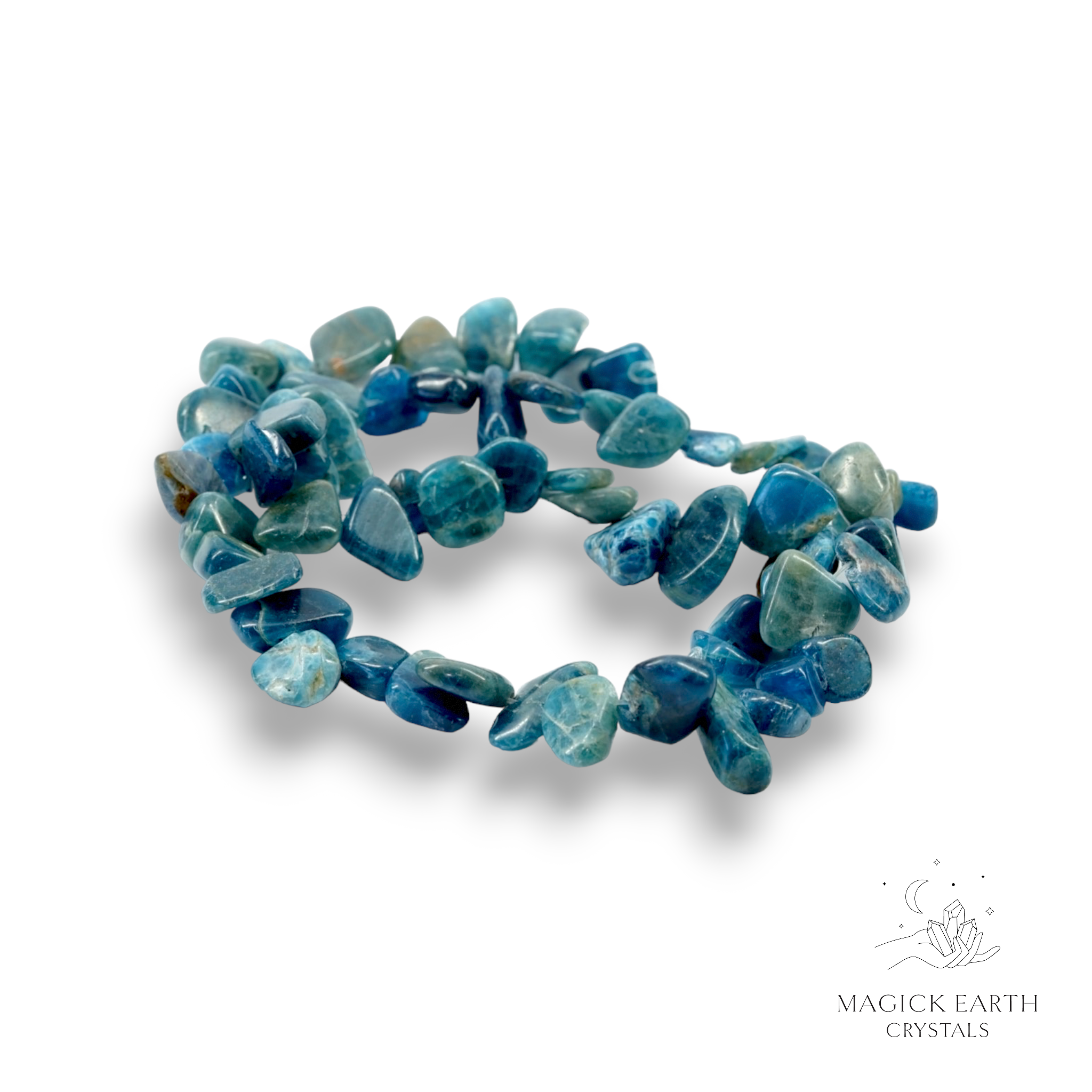 Natural Apatite drilled crystal nugget strand