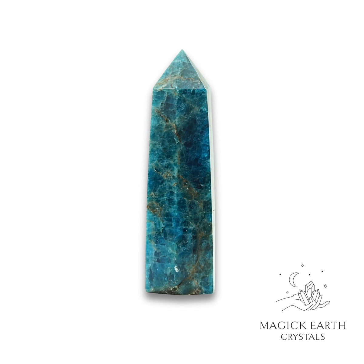 Natural Apatite crystal tower view a