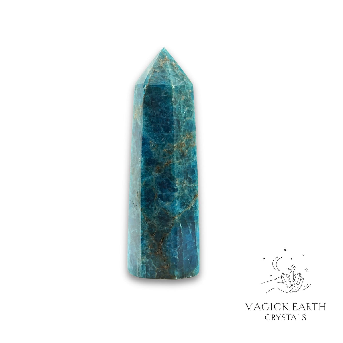Natural Apatite crystal tower view b