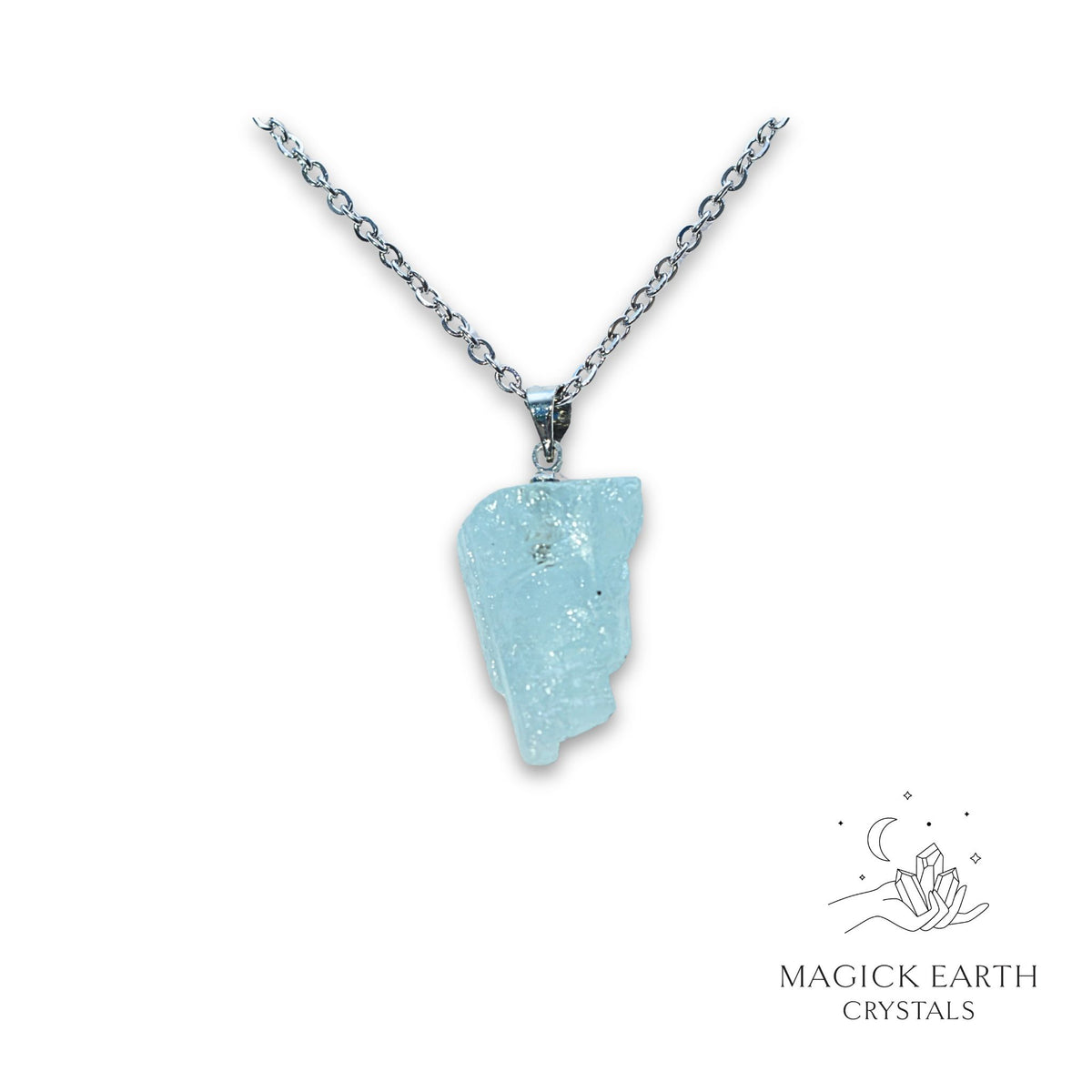 Natural Aquamarine crystal nugget pendant