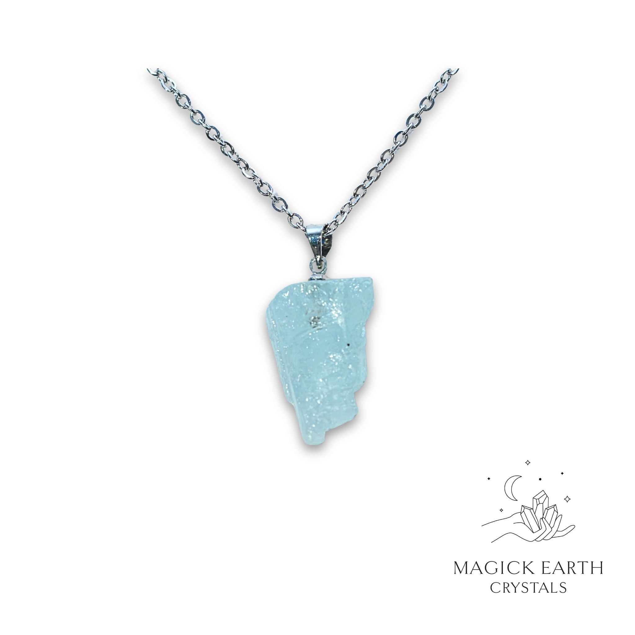 Natural Aquamarine crystal nugget pendant