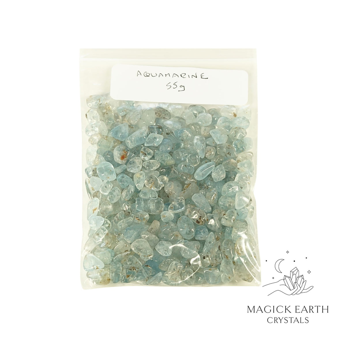 Natural Aquamarine  drilled crystal chips view b