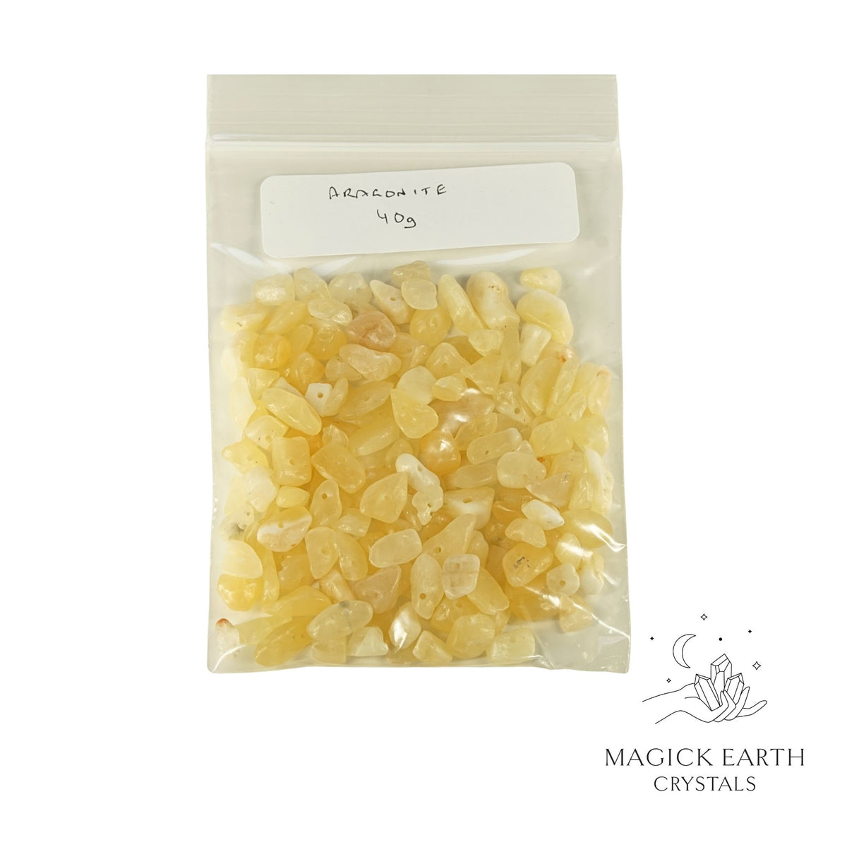 Natural Aragonite drilled crystal chips  view b