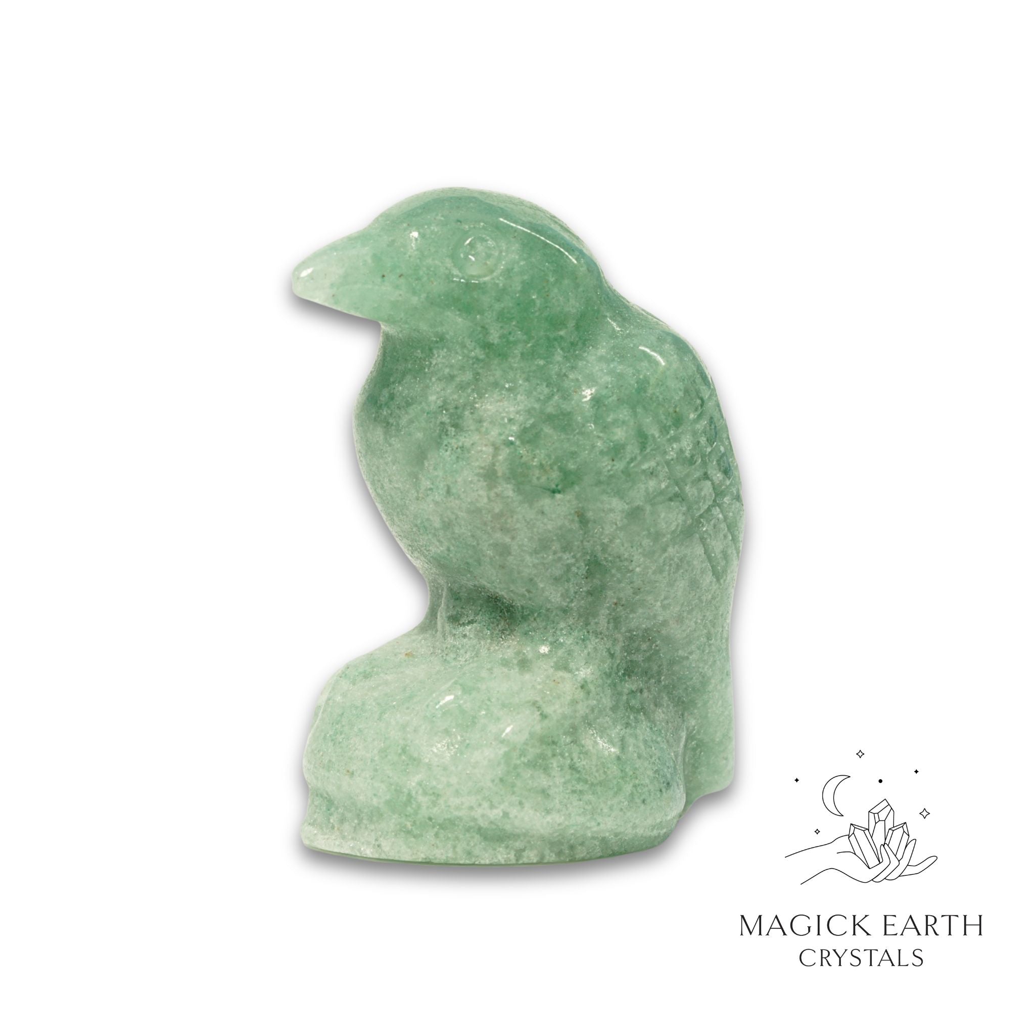 Natural Aventurine crow figurine view b