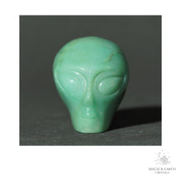 Natural Aventurine Crystal Alien Skull View C