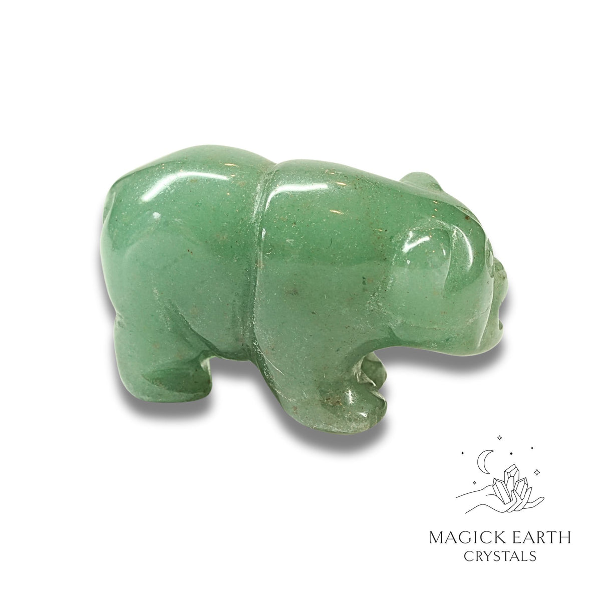 Natural Aventurine crystal bear figurine view b