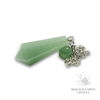 Natural Aventurine crystal bullet pendulum view a