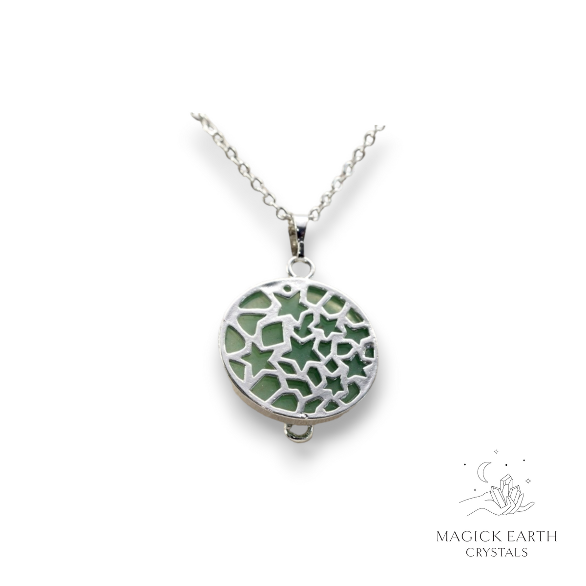 Natural Aventurine crystal cat pendant view b