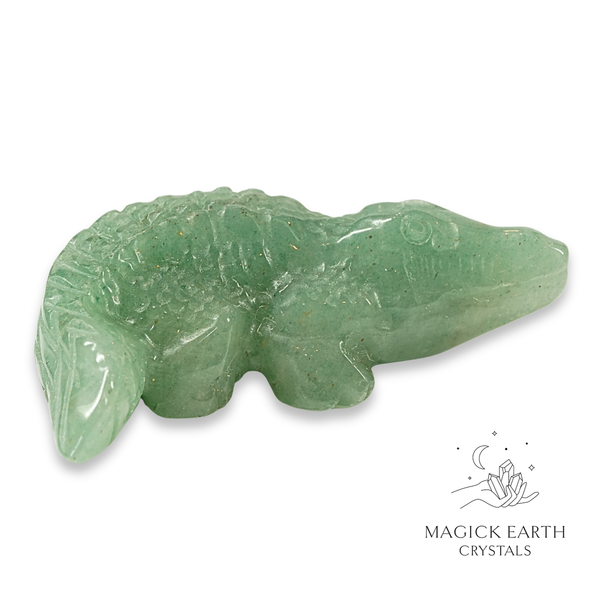 Natural Aventurine crystal crocodile figurine view b