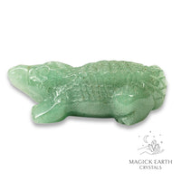 Natural Aventurine crystal crocodile figurine view c