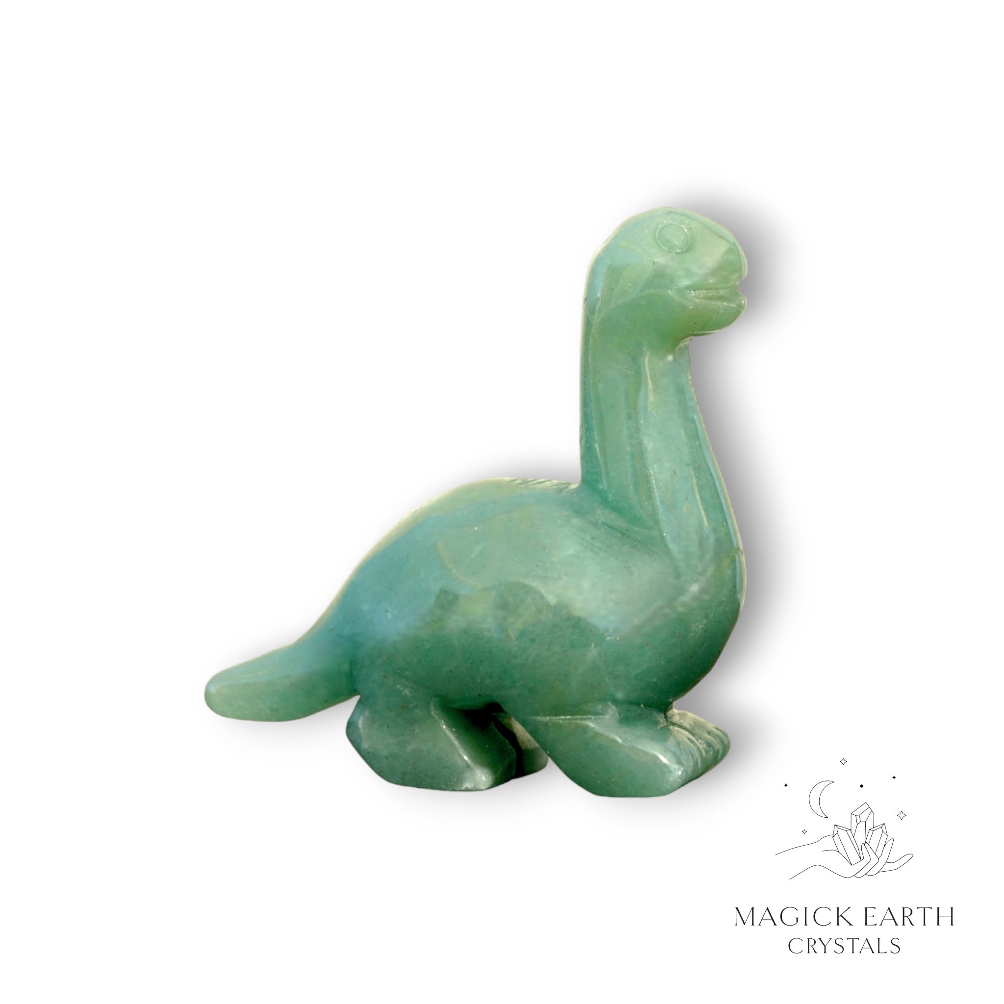 Natural Aventurine crystal dinosaur figurine right view
