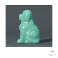 Natural Aventurine crystal dog figurine 40mm view b