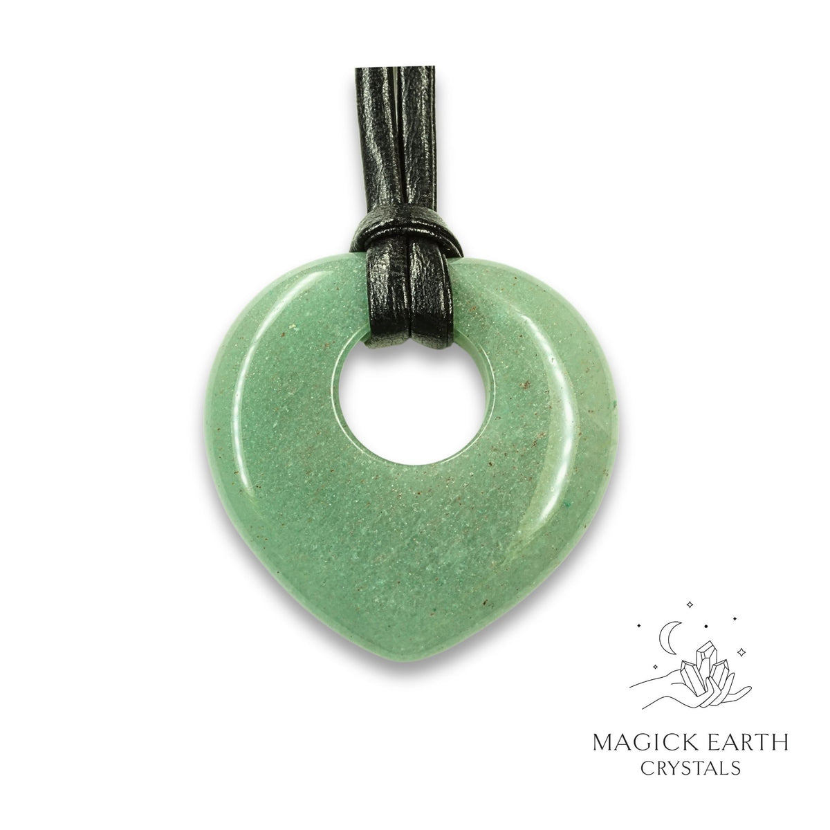 Natural Aventurine crystal donut heart pendant
