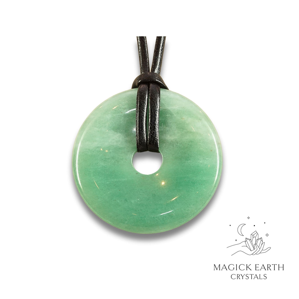 Natural Aventurine crystal donut view a