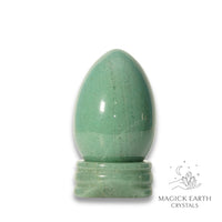 Natural Aventurine crystal egg with stand view b