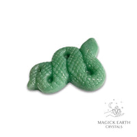 Natural Aventurine crystal extended snake figurine view c