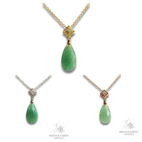 Natural Aventurine crystal faceted teardrop pendant view d