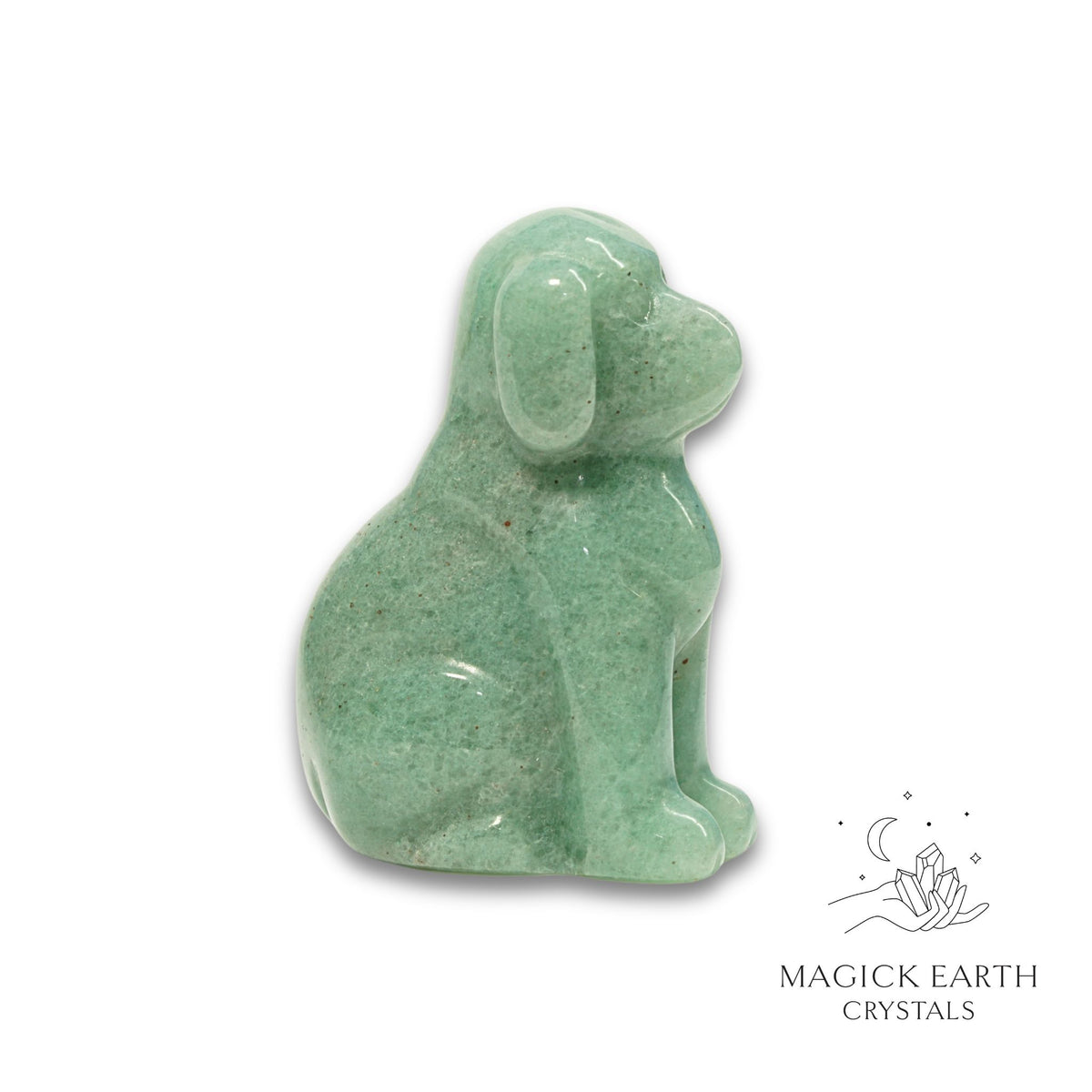 Natural Aventurine crystal dog figurine view a