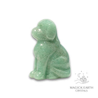 Natural Aventurine crystal dog figurine view b