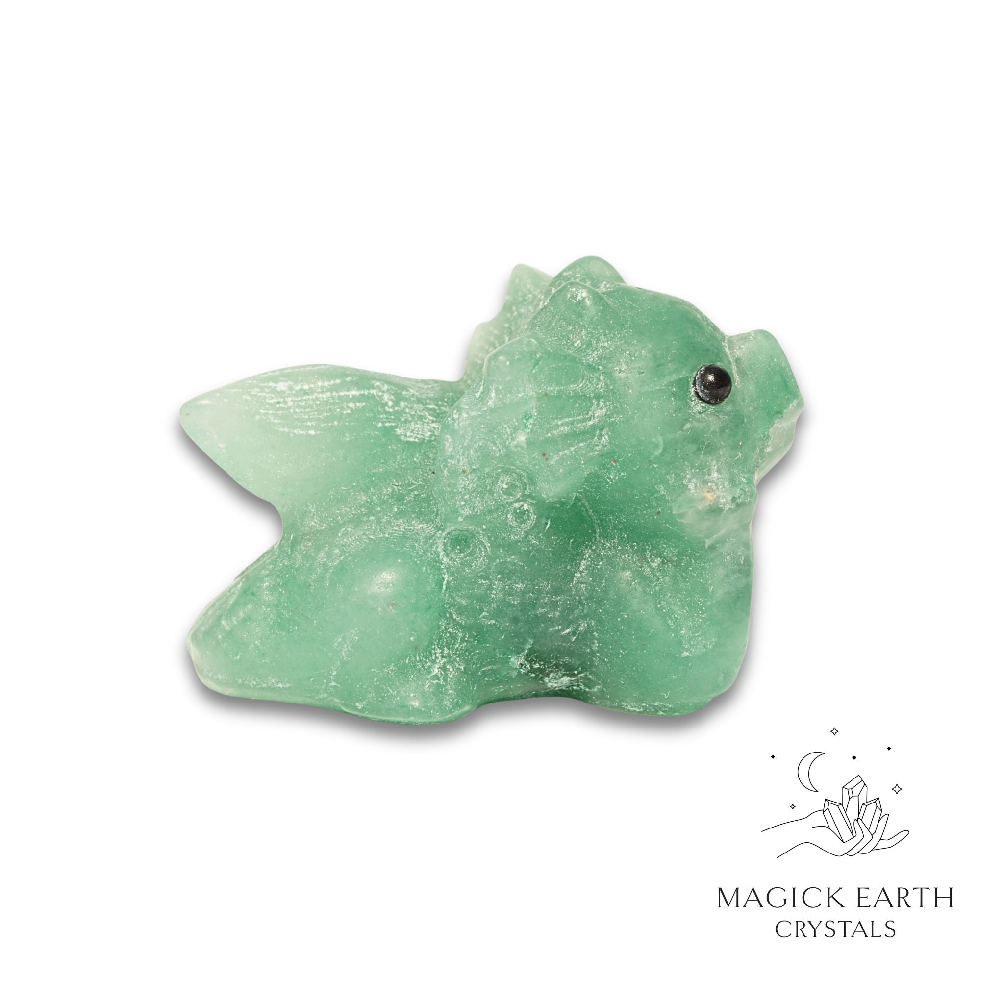 Natural Aventurine crystal dragon figurine view a