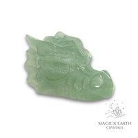 Natural Aventurine crystal dragon skull view a