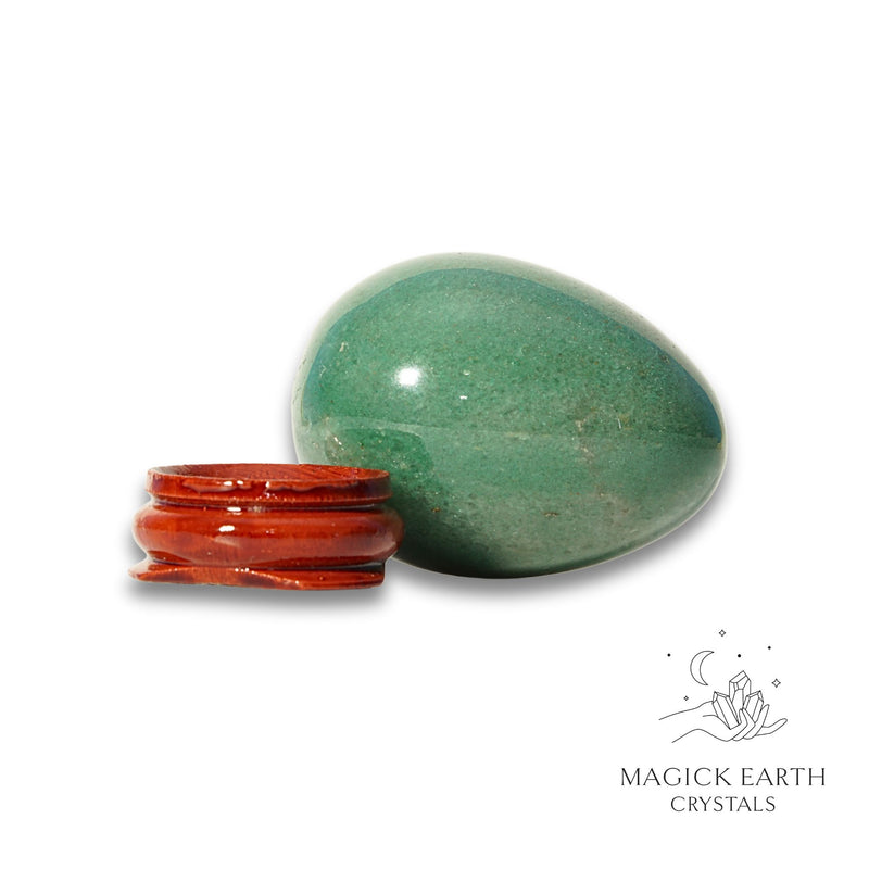 Aventurine Crystal Egg With Stand Horizontal View for Bold Opportunity