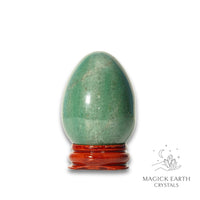 Aventurine Crystal Egg With Stand Vertical View A for Bold Opportunity