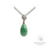 Aventurine Faceted Teardrop Pendant  with Platinum Finish For Bold Opportunity