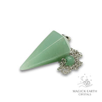 Natural Aventurine crystal large cone pendulum view a