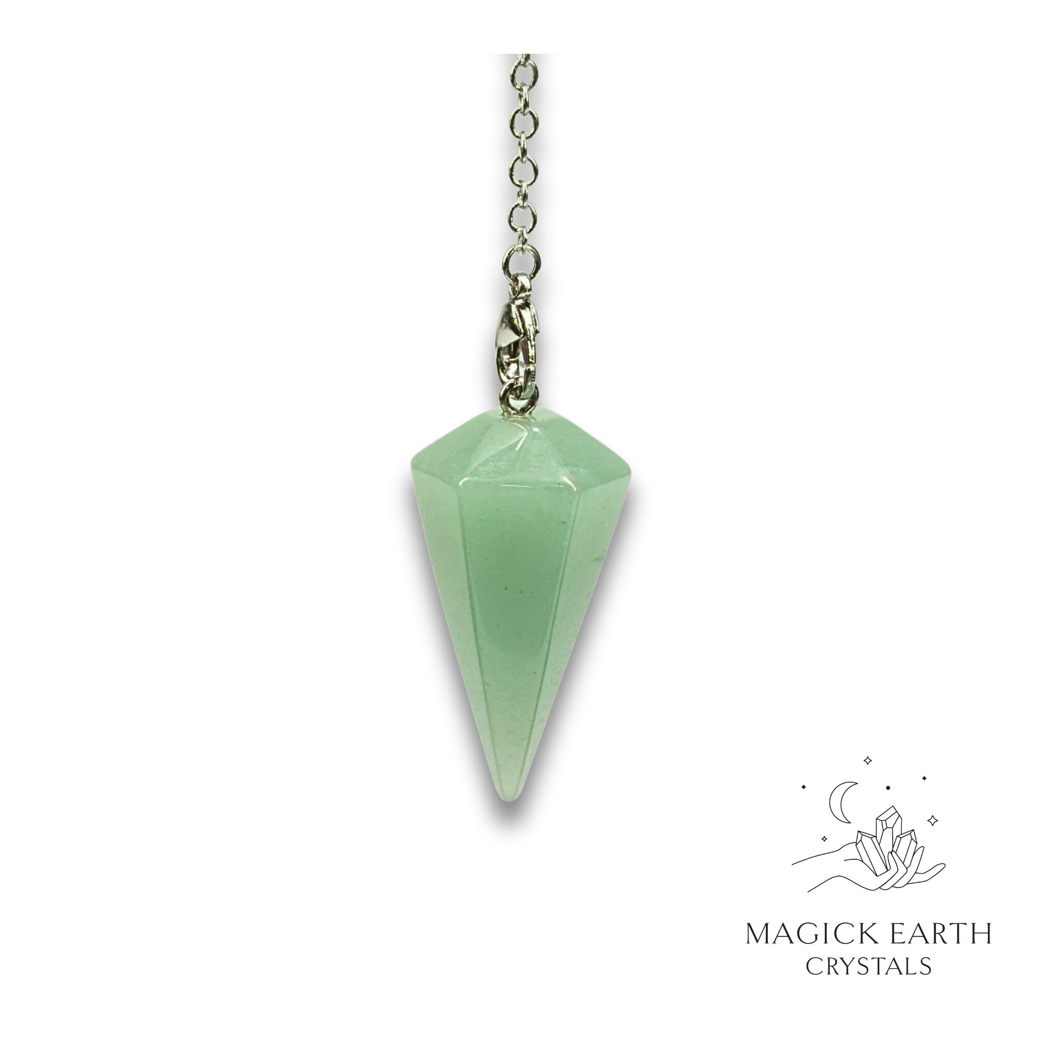 Natural Aventurine crystal large cone pendulum view b