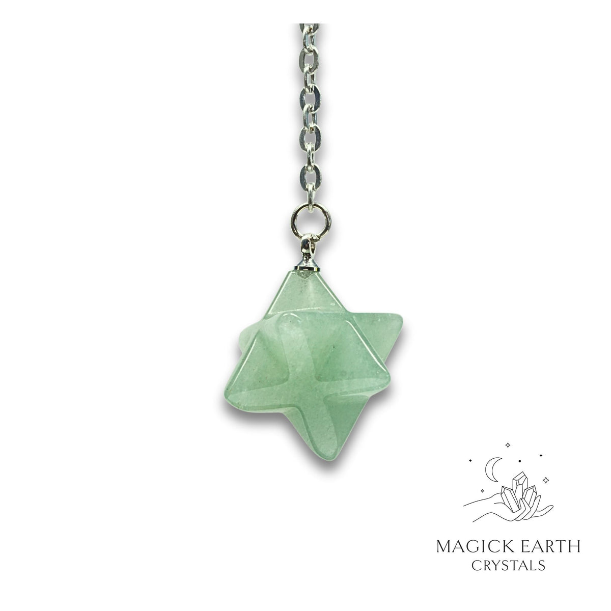 Natural Aventurine merkaba crystal pendulum view b