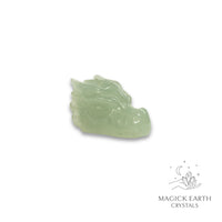 Natural Aventurine crystal mini dragon skull view a