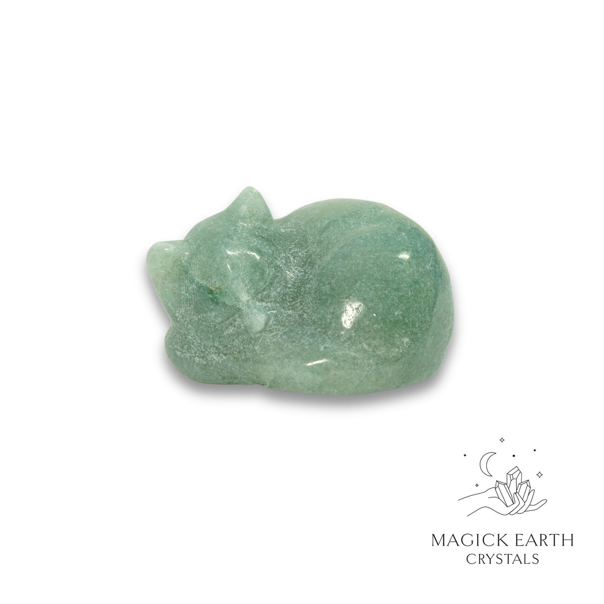 Natural Aventurine sleeping cat figurine view a